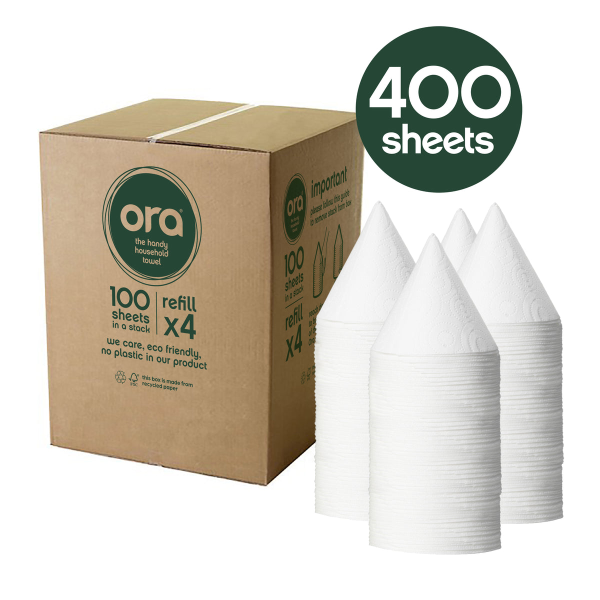 Ora Refills Box of 4 Ora Household Towels